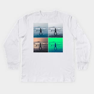 Surf's up in colour Kids Long Sleeve T-Shirt